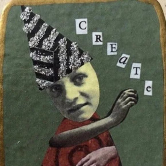 NWT Mina Lee Studio Art Originals "Create" Art BROOCH Pin Jewelry Handmade OOAK - Picture 3 of 7